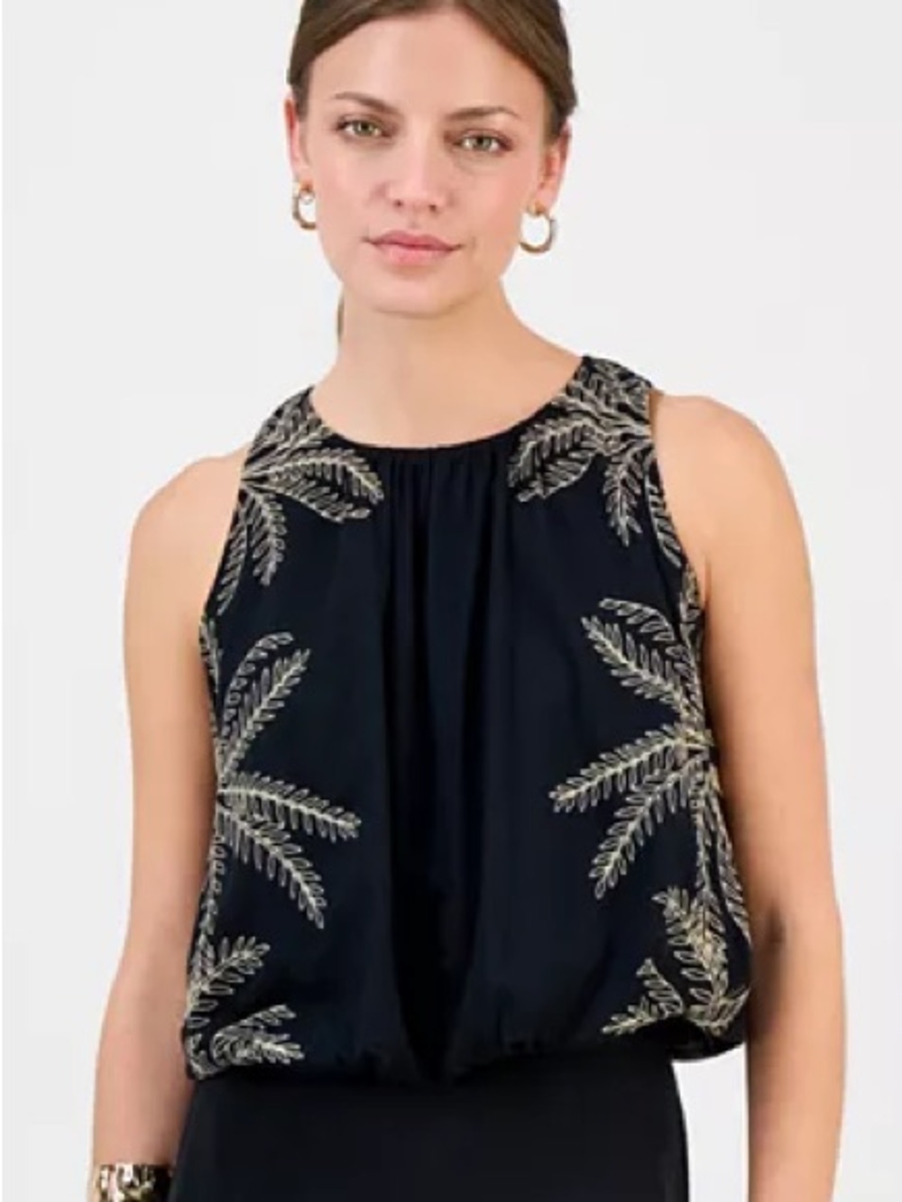 INC International Concept Cotton Embroidered Cinched Tank Top Size Medium